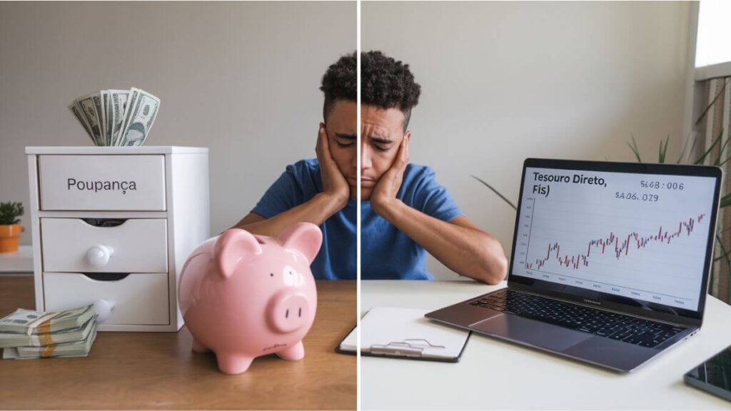 diferença entre poupar e investir