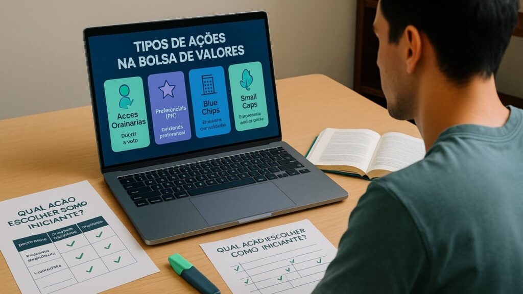 Tipos de ações disponíveis na Bolsa de Valores:
